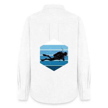Pure diving focus - Women's Oxford Shirt - white - Back - AI Model Female 172 light (172cm)