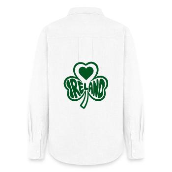 Keltisches Shamrock Herz Ireland - Frauen Oxford Hemd - Weiß - Hinten - AI Model Female 172 light (172cm)