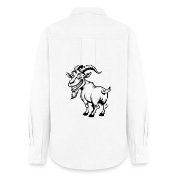 Chèvre croquis noir espiègle - Chemise Oxford Femme - blanc - Dos - AI Model Female 172 light (172cm)