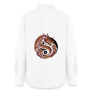 Dragon Spiral Yin de Feu - Chemise Oxford Femme - blanc - Dos - AI Model Female 172 light (172cm)