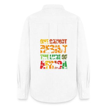 Safari Afrique Serengeti faune et savane animaux - Chemise Oxford Femme - blanc - Dos - AI Model Female 172 light (172cm)