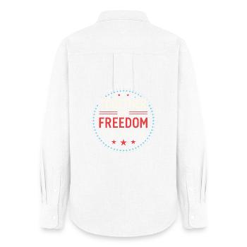 Ensemble pour la Liberté – Badge Étoilé - Chemise Oxford Femme - blanc - Dos - AI Model Female 172 light (172cm)