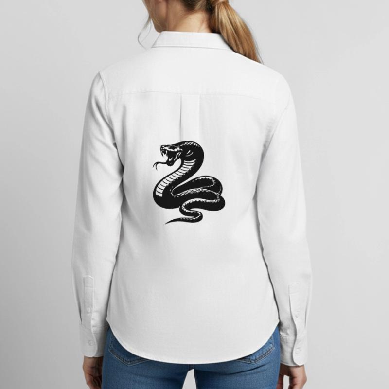 Snake Python Silhouette Women's Oxford Shirt