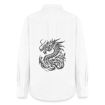 Tribal Dragon - Women's Oxford Shirt - white - Back - AI Model Female 172 light (172cm)