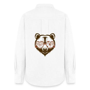 Mama Bear - Herzbrillen-Bär Retro-Motiv für Mütter - Frauen Oxford Hemd - Weiß - Hinten - AI Model Female 172 light (172cm)