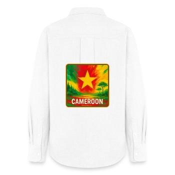 Cameroon Travel Design - Women's Oxford Shirt - white - Back - AI Model Female 172 light (172cm)