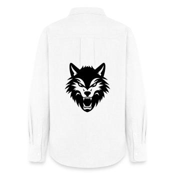 Wolf - Frauen Oxford Hemd - Weiß - Hinten - AI Model Female 172 light (172cm)