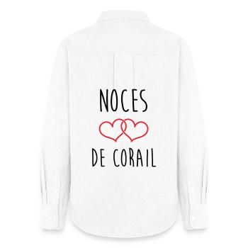 Noces de Corail 11 ans de mariage - Chemise Oxford Femme - blanc - Dos - AI Model Female 172 light (172cm)
