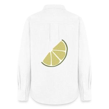 Lime Slice Minimalist Lime - Women's Oxford Shirt - white - Back - AI Model Female 172 light (172cm)
