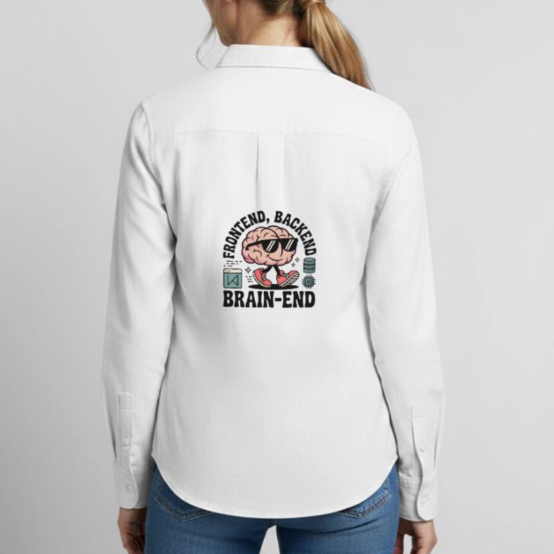 Frontend, Backend, Brain-End | Developer Women's Oxford Shirt
