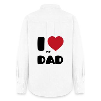 I love my dad - Women's Oxford Shirt - white - Back - AI Model Female 172 light (172cm)