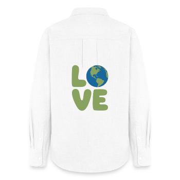Earth Love Globe Logo - Chemise Oxford Femme - blanc - Dos - AI Model Female 172 light (172cm)