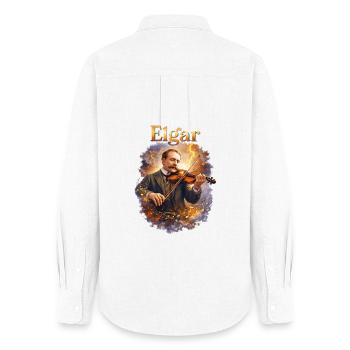 Elgar Violin dans la tempête - Chemise Oxford Femme - blanc - Dos - AI Model Female 172 light (172cm)