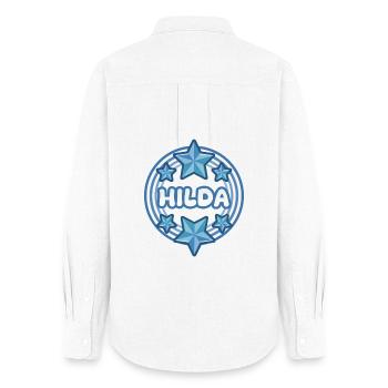First name Hilda - Women's Oxford Shirt - white - Back - AI Model Female 172 light (172cm)