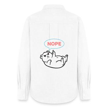 Meerschweinchen Nope Bunt Outline - Frauen Oxford Hemd - Weiß - Hinten - AI Model Female 172 light (172cm)