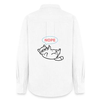 Cat Nope Speech Bubble Colored - Women's Oxford Shirt - white - Back - AI Model Female 172 light (172cm)