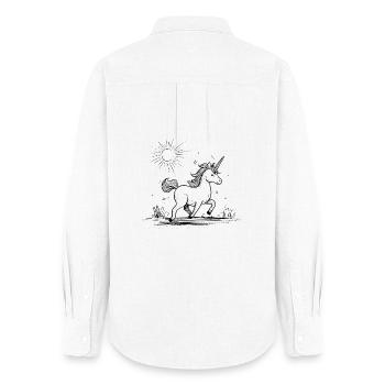 Licorne au soleil - Chemise Oxford Femme - blanc - Dos - AI Model Female 172 light (172cm)