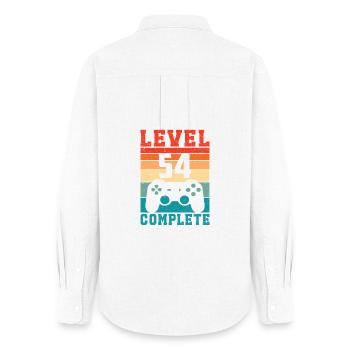 54th Birthday Level 54 Complete 54 Years Gamer - Women's Oxford Shirt - white - Back - AI Model Female 172 light (172cm)