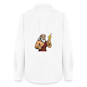 Zeus Cartoon - Frauen Oxford Hemd - Weiß - Hinten - AI Model Female 172 light (172cm)