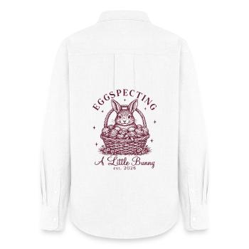 Easter Funny Pregnancy Announcement Women - Women's Oxford Shirt - white - Back - AI Model Female 172 light (172cm)