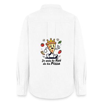 Je suis le roi de la pizza - Chemise Oxford Femme - blanc - Dos - AI Model Female 172 light (172cm)