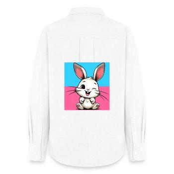 rabbit - Women's Oxford Shirt - white - Back - AI Model Female 172 light (172cm)