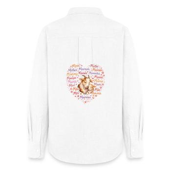 Ziegen Mama Herz – Muttertag Geschenk Ziege - Frauen Oxford Hemd - Weiß - Hinten - AI Model Female 172 light (172cm)