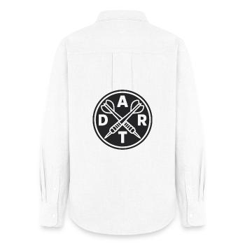 DART Logo Arrows Sport Outfit - Women's Oxford Shirt - white - Back - AI Model Female 172 light (172cm)