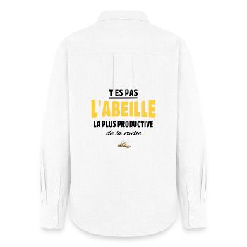 T’es pas l’abeille la plus productive de la ruche - Chemise Oxford Femme - blanc - Dos - AI Model Female 172 light (172cm)