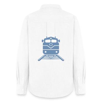 Train Locomotive Express Train Trainspotting - Chemise Oxford Femme - blanc - Dos - AI Model Female 172 light (172cm)