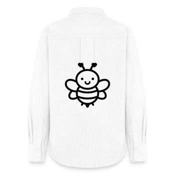 bee - Women's Oxford Shirt - white - Back - AI Model Female 172 light (172cm)
