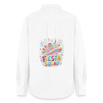 Fiesta Squad Sombrero Burst - Frauen Oxford Hemd - Weiß - Hinten - AI Model Female 172 light (172cm)