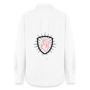 Blason du cœur coloré - Chemise Oxford Femme - blanc - Dos - AI Model Female 172 light (172cm)
