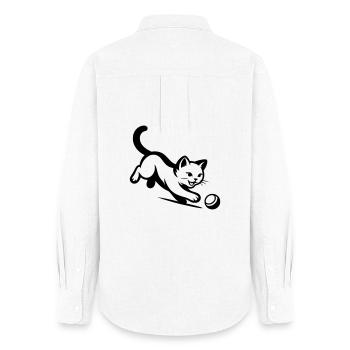 Katze - Frauen Oxford Hemd - Weiß - Hinten - AI Model Female 172 light (172cm)