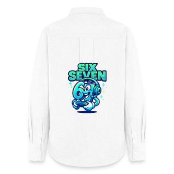 Six Seven Gamer Mascot Italian Brainrot Gaming - Women's Oxford Shirt - white - Back - AI Model Female 172 light (172cm)