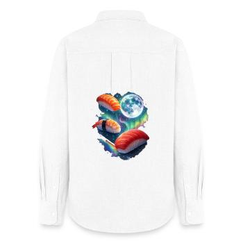 Cosmic Sushi Night - Women's Oxford Shirt - white - Back - AI Model Female 172 light (172cm)