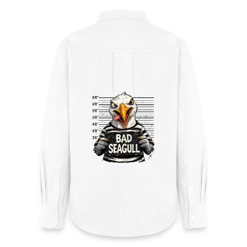 Böse Möwe Spruch Norddeutscher Humor - Frauen Oxford Hemd - Weiß - Hinten - AI Model Female 172 light (172cm)