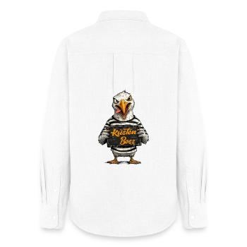 Freche Möwe Spruch Norddeutscher Humor - Frauen Oxford Hemd - Weiß - Hinten - AI Model Female 172 light (172cm)