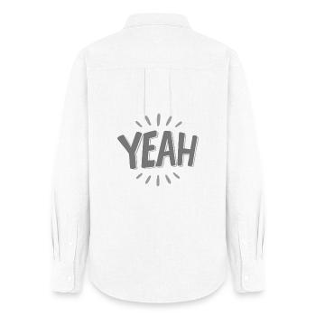 yes cheer beam design - Women's Oxford Shirt - white - Back - AI Model Female 172 light (172cm)