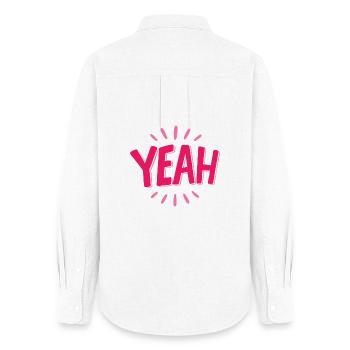 Yeah Pink Schriftzug mit Strahlen - Chemise Oxford Femme - blanc - Dos - AI Model Female 172 light (172cm)