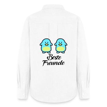 Pinguine Beste Freunde - Frauen Oxford Hemd - Weiß - Hinten - AI Model Female 172 light (172cm)