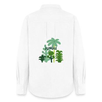 Conception estivale des plantes tropicales de la nature de la jungle - Chemise Oxford Femme - blanc - Dos - AI Model Female 172 light (172cm)