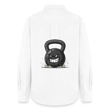 Angry Kettlebell – Burst of Force - Women's Oxford Shirt - white - Back - AI Model Female 172 light (172cm)