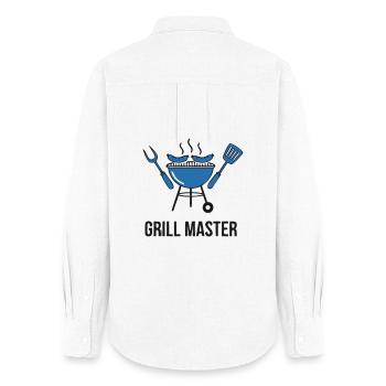 Echter Grill Master Papa - Frauen Oxford Hemd - Weiß - Hinten - AI Model Female 172 light (172cm)