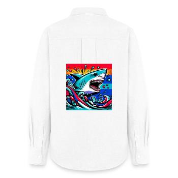Shark - Women's Oxford Shirt - white - Back - AI Model Female 172 light (172cm)