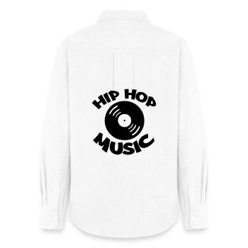 Hip Hop Music - Frauen Oxford Hemd - Weiß - Hinten - AI Model Female 172 light (172cm)