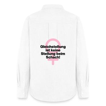 GLEICHSTELLUNG KEIN SCHACHZUG! ♀ GIRLPOWER GIRLS - Frauen Oxford Hemd - Weiß - Hinten - AI Model Female 172 light (172cm)