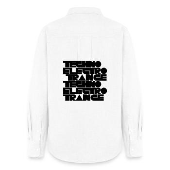 Musique techno électro trance - Chemise Oxford Femme - blanc - Dos - AI Model Female 172 light (172cm)
