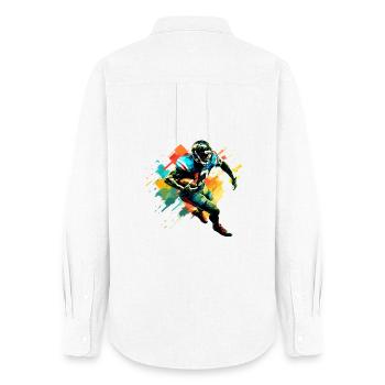 American-Football-Spieler-Illustrationen im Trend - Frauen Oxford Hemd - Weiß - Hinten - AI Model Female 172 light (172cm)