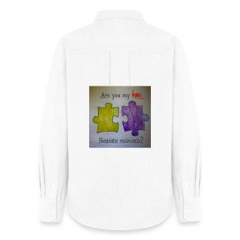 Fantastic mismatch puzzle pieces - Women's Oxford Shirt - white - Back - AI Model Female 172 light (172cm)